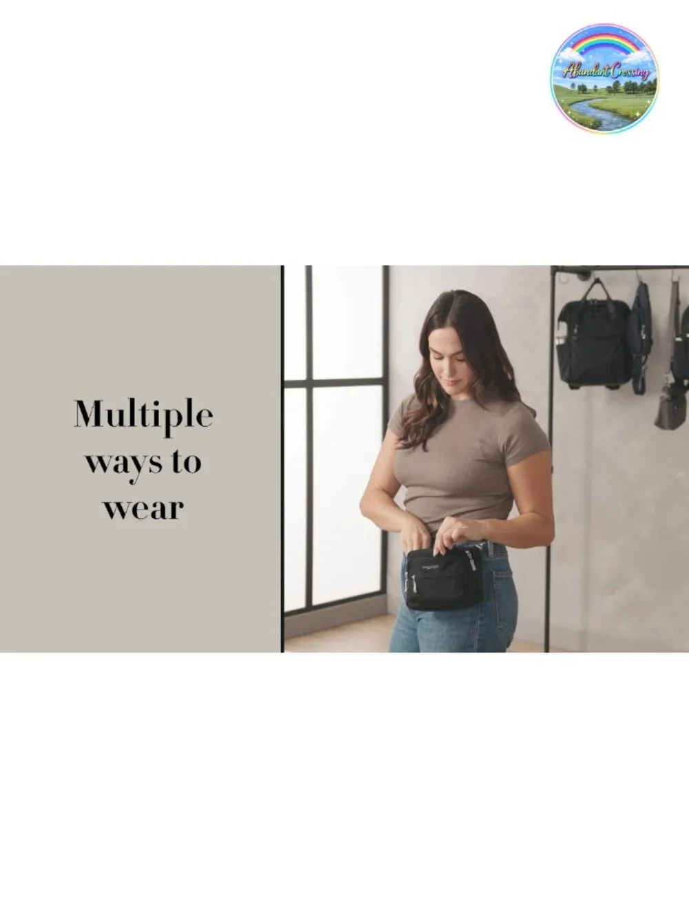 Convertible Crossbody Bag Fanny Pack Belt Bag Women Travel Purse